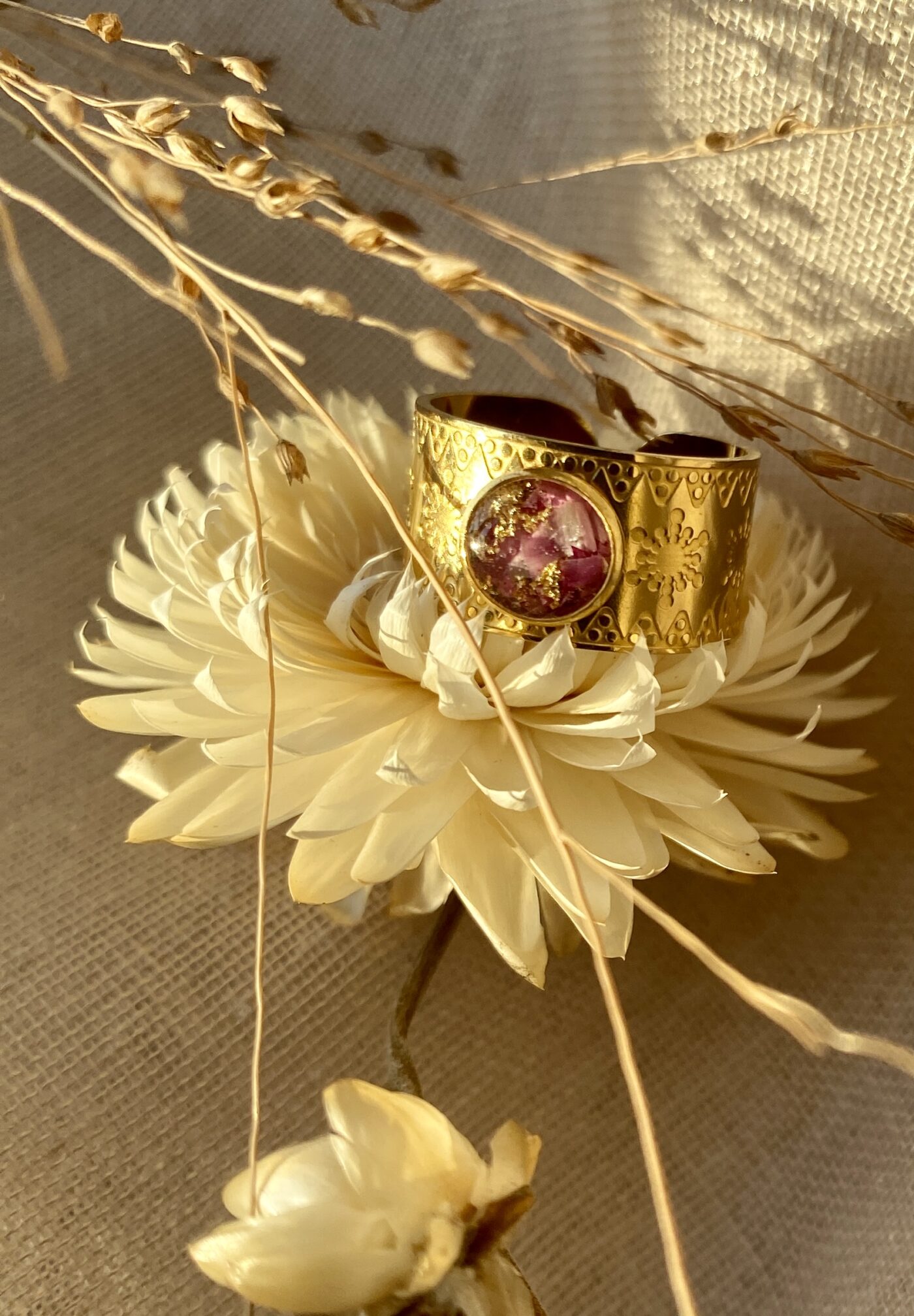 Bague fleur d'immortelle à bractées – Image 2