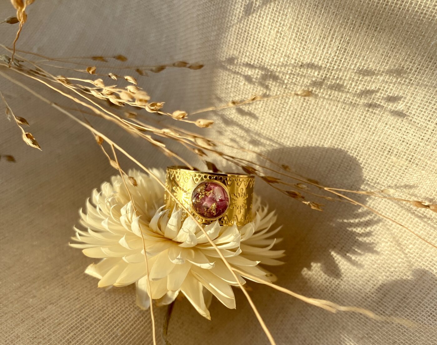 Bague fleur d'immortelle à bractées – Image 4